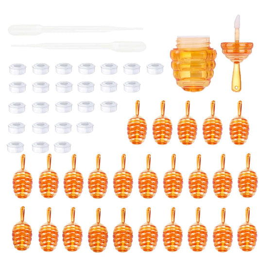 25 Pieces Honey comb Shaped 6ml Lip Gloss Tube Empty Plastic Lip Gloss Container Mini Clear Refillable Lip Balm Bottle Container with 2 Pieces Plastic Beauty & Personal Care COSIDEA