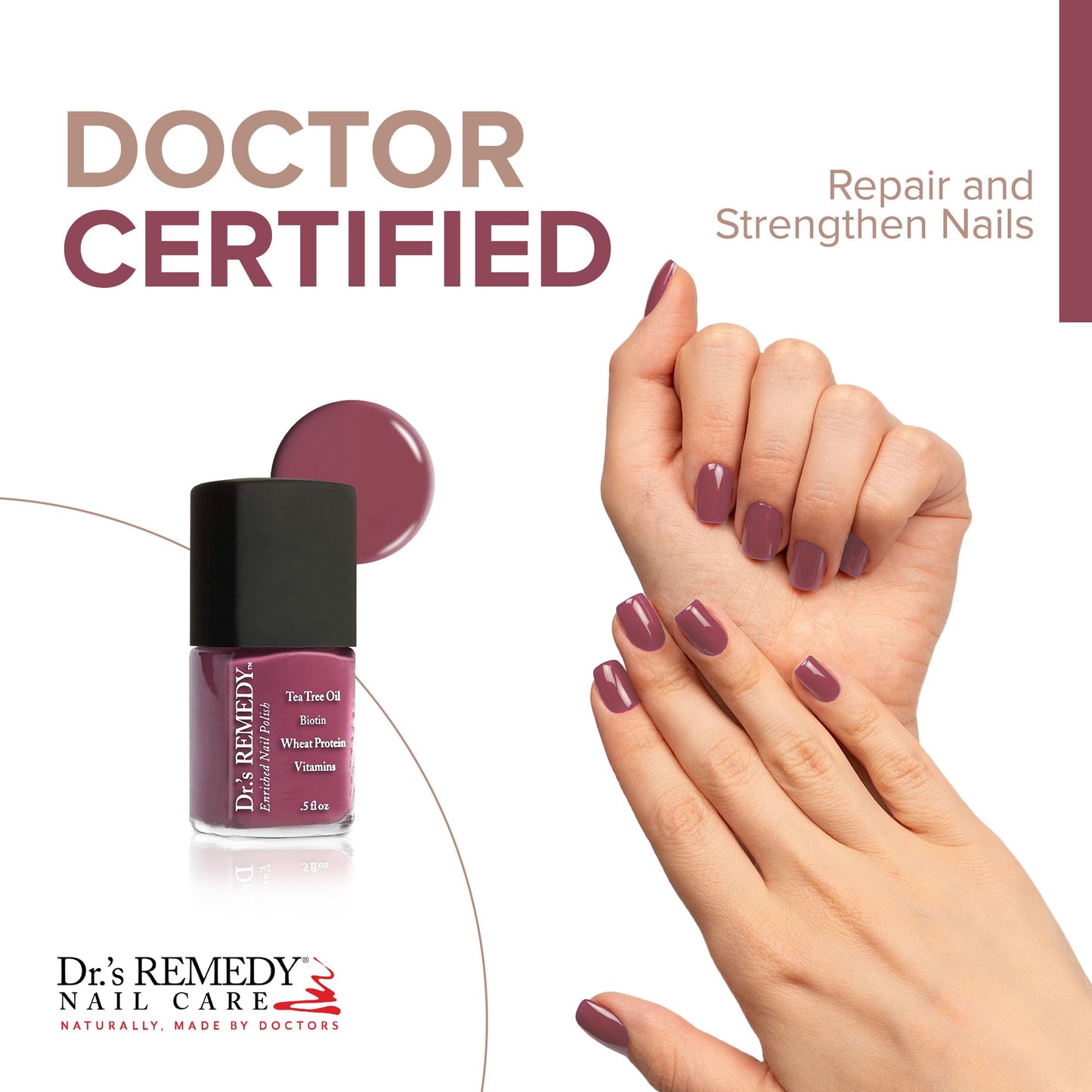 Dr’s Remedy 3 Pack Nail Polish Kit, ANNIVERSARY Kit, All Natural Enriched Nail Strengthener Non Toxic and Organic - BRAVE Berry/TOTAL Two-in-One Beauty & Personal Care Dr.'s Remedy