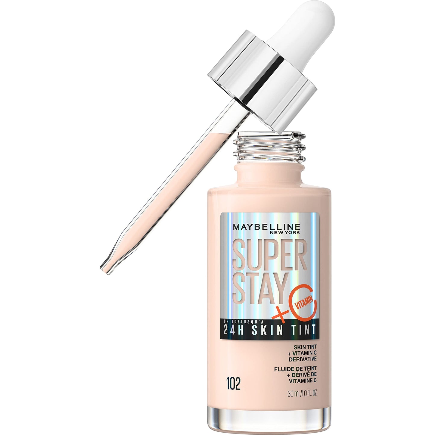 Maybelline Super Stay Up to 24HR Skin Tint, Radiant Light-to-Medium Coverage Foundation, Makeup Infused With Vitamin C, 102, 1 Count Beauty & Personal Care MAYBELLINE