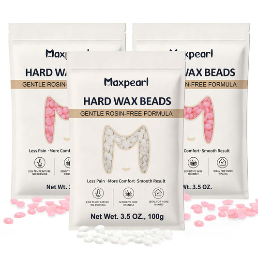 Maxpearl Rosin-Free Hard Wax Beads, 300g / 10.5oz - for Sensitive Skin - Hair Removal Wax Beans for Branzilan Waxing, Bikini, Face, Underarms, Legs Beauty and Personal Care Maxpearl Default Title