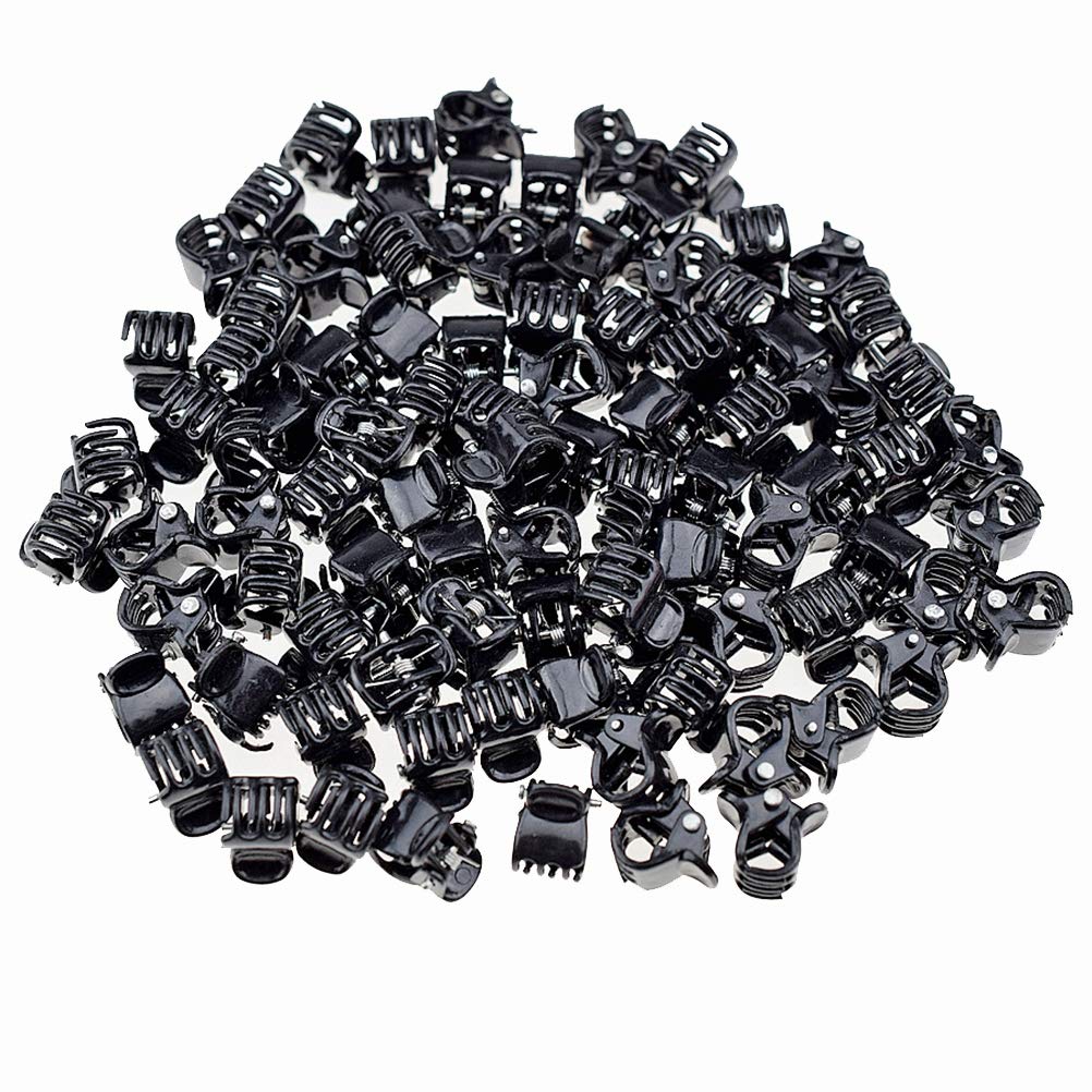 100pc/pack 1cm Hair Claws Clip for Women Girls Black & Brown & clear Plastic Mini Hairpin Hair Clip Clamp Hair Accessories Gifts (brown+black each