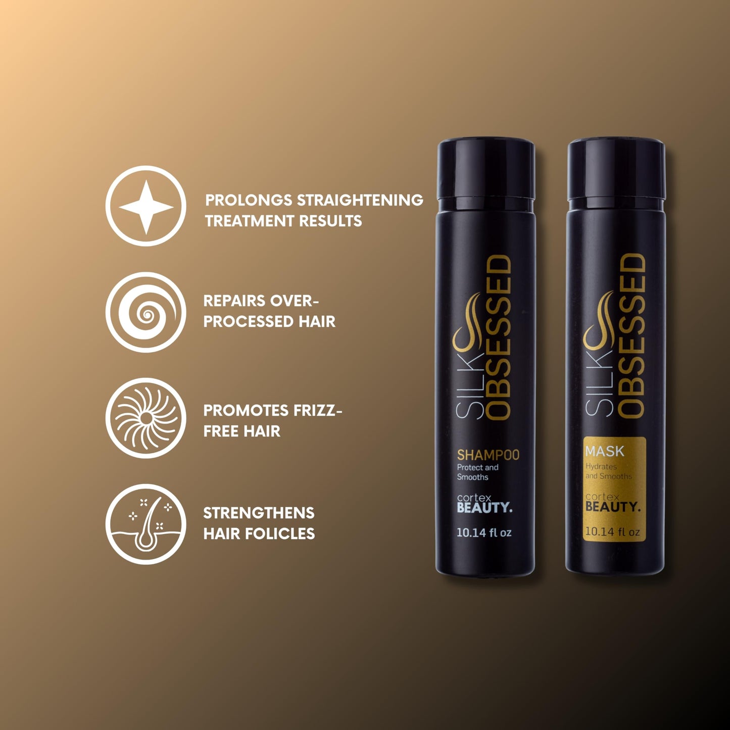 Silk Obsessed | Ultra Hydrating Shampoo & Mask Bundle | 10.14oz Beauty & Personal Care Cortex International