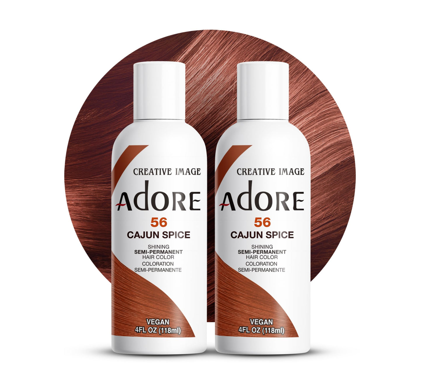 Adore Semi Permanent Hair Color (056 Cajun Spice) (2 Pack) | Vegan & Cruelty-Free Brown Hair Dye | No Ammonia, No Peroxide, No Alcohol | 4 Fl Oz Beauty & Personal Care Adore