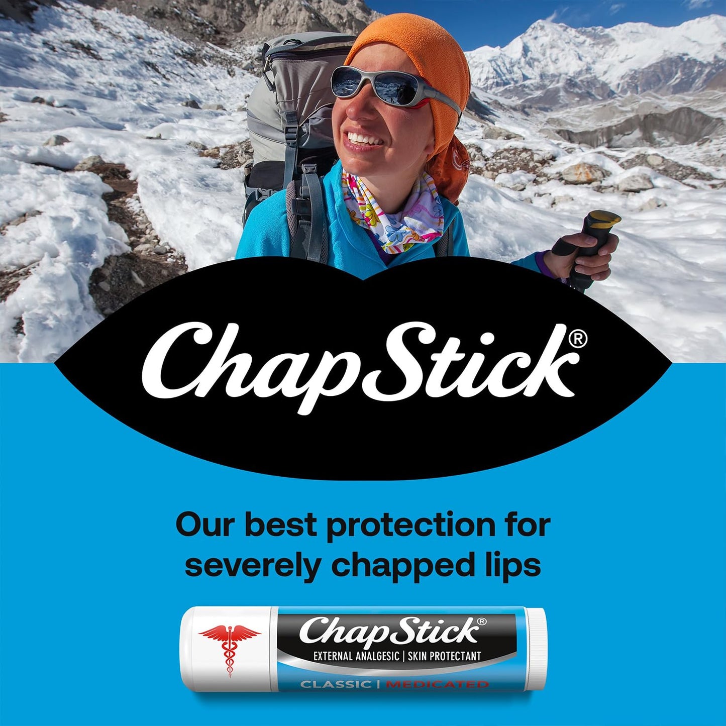 ChapStick Classic Medicated Lip Balm - External Analgesic, Skin Protectant for Dry Lips & Cold Sore Pain Relief, 0.15 Oz Ea Beauty and Personal Care ChapStick