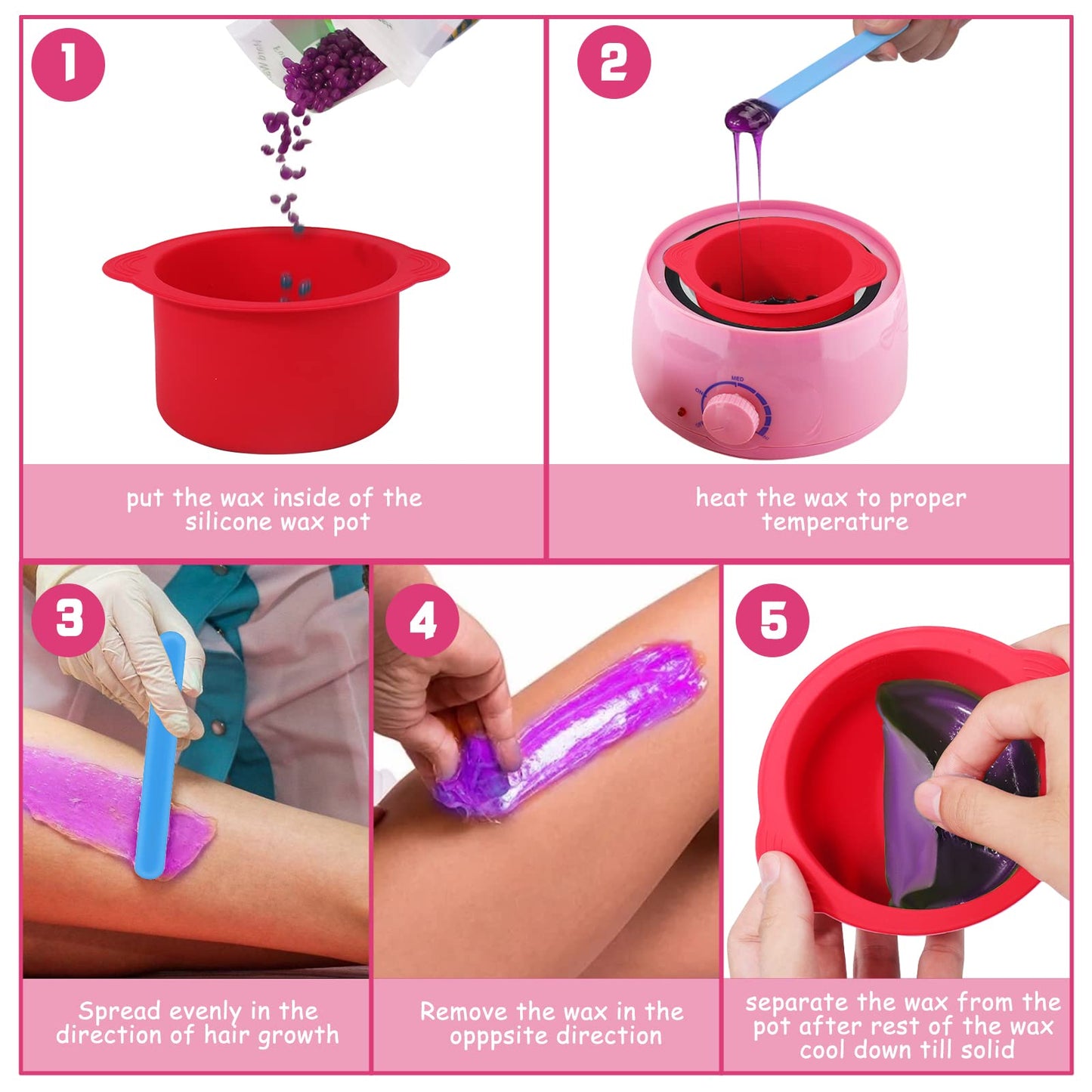 Mity rain 2pcs Silicone Wax Warmer Liner, Non-Stick Wax Pot Silicone Bowl Replacement, Reuse Wax Melt Warmer Liner With 2pcs Silicone Spatulas Beauty and Personal Care Mity rain