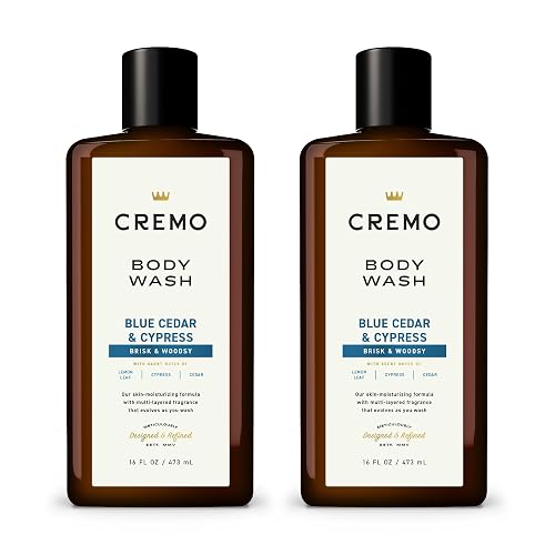 Cremo Rich-Lathering Blue Cedar & Cypress Body Wash, A Woodsy Scent with Notes of Lemon Peel, Cypress and Cedar, 16 Fl Oz (2-Pack) Beauty & Personal Care Cremo