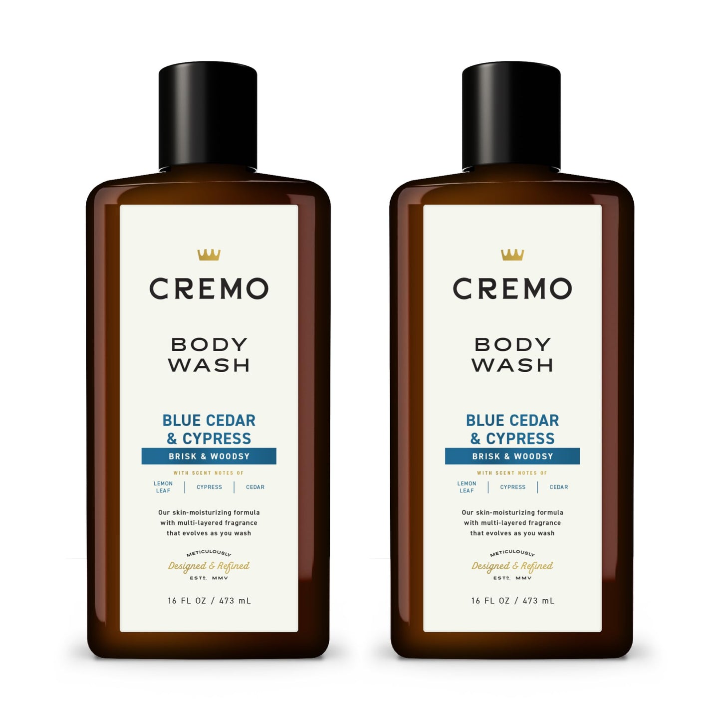 Cremo Rich-Lathering Blue Cedar & Cypress Body Wash, A Woodsy Scent with Notes of Lemon Peel, Cypress and Cedar, 16 Fl Oz (2-Pack) Beauty & Personal Care Cremo