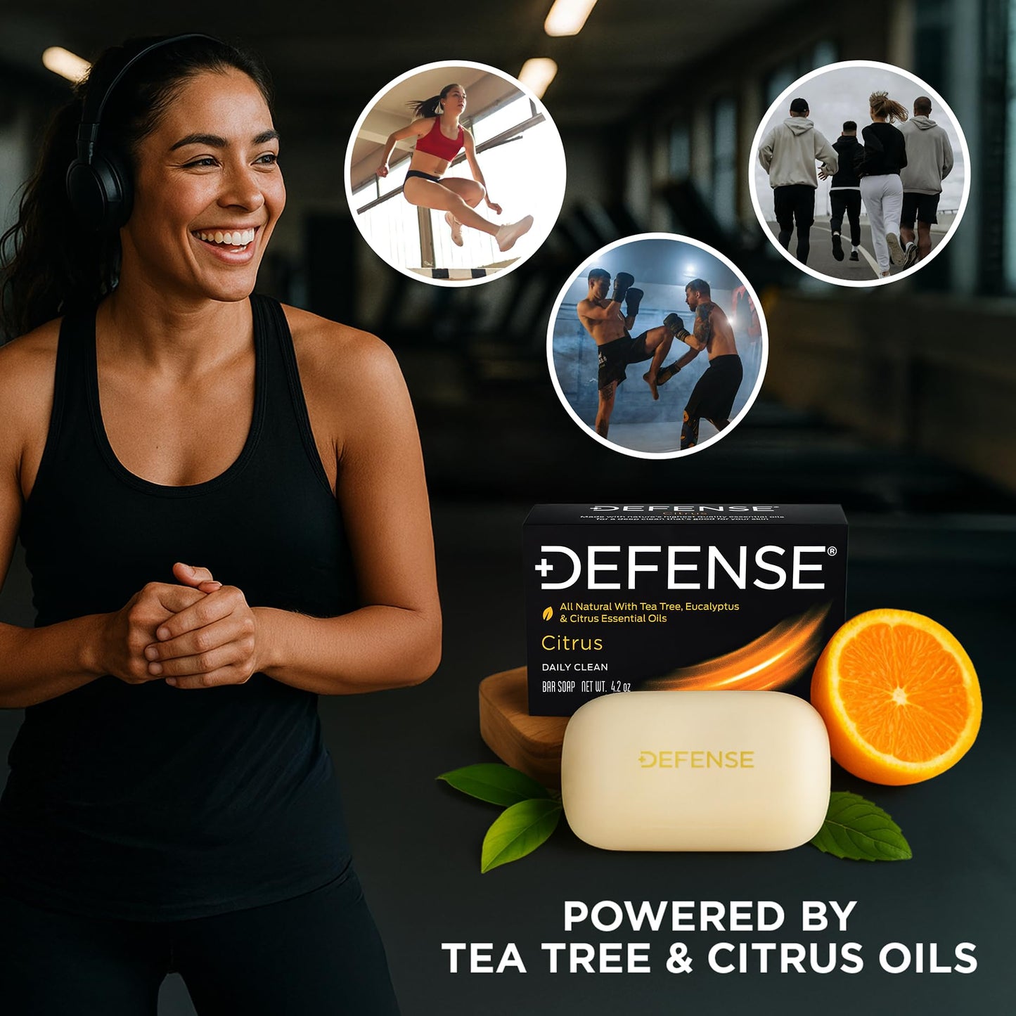 Defense Soap Citrus Bar - All Natural Tea Tree, Eucalyptus & Citrus Essential Oils - Post Workout Hygiene for Athletes, Sports & Active Lifestyles Beauty & Personal Care Defense Soap