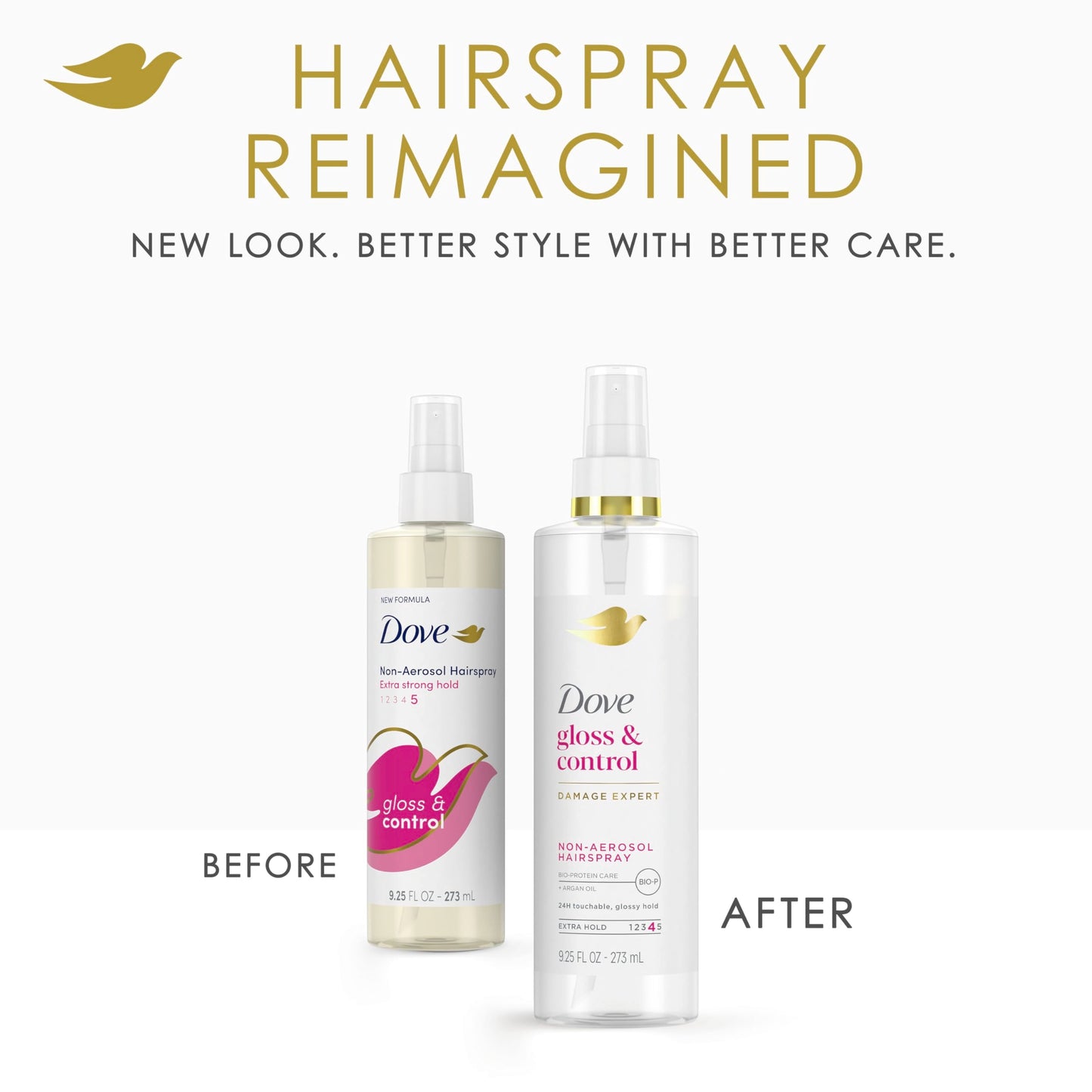 Dove Extra Hold Styling Hairspray Gloss & Control Hairspray Non-Aerosol for Long-Lasting Hold & Shine for 24H Touchable, Glossy Hold 9.25 oz Beauty & Personal Care Dove