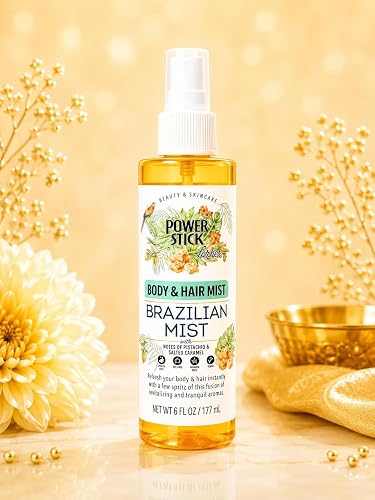 Power Stick for Her Brazilian Mist Body & Hair Mist, Pistachio & Salted Caramel Scent, 6 Fl Oz, Dye-Free, Paraben-Free Beauty & Personal Care Power Stick