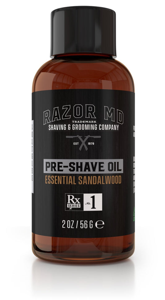 Razor MD Pre Shave Beard Oil for Men with Sensitive Skin, Every Day Shaving Tools for Men, Sandalwood Scent, 2 fl oz Beauty and Personal Care Razor MD