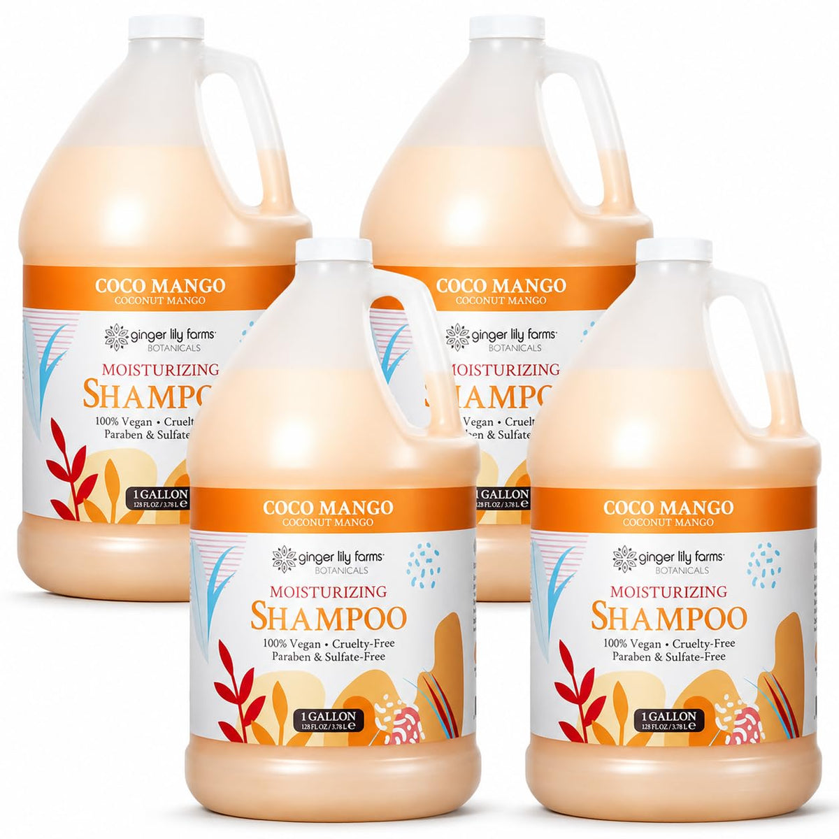 Ginger Lily Farms Botanicals Shampoo, 128oz/4pk, Coco Mango