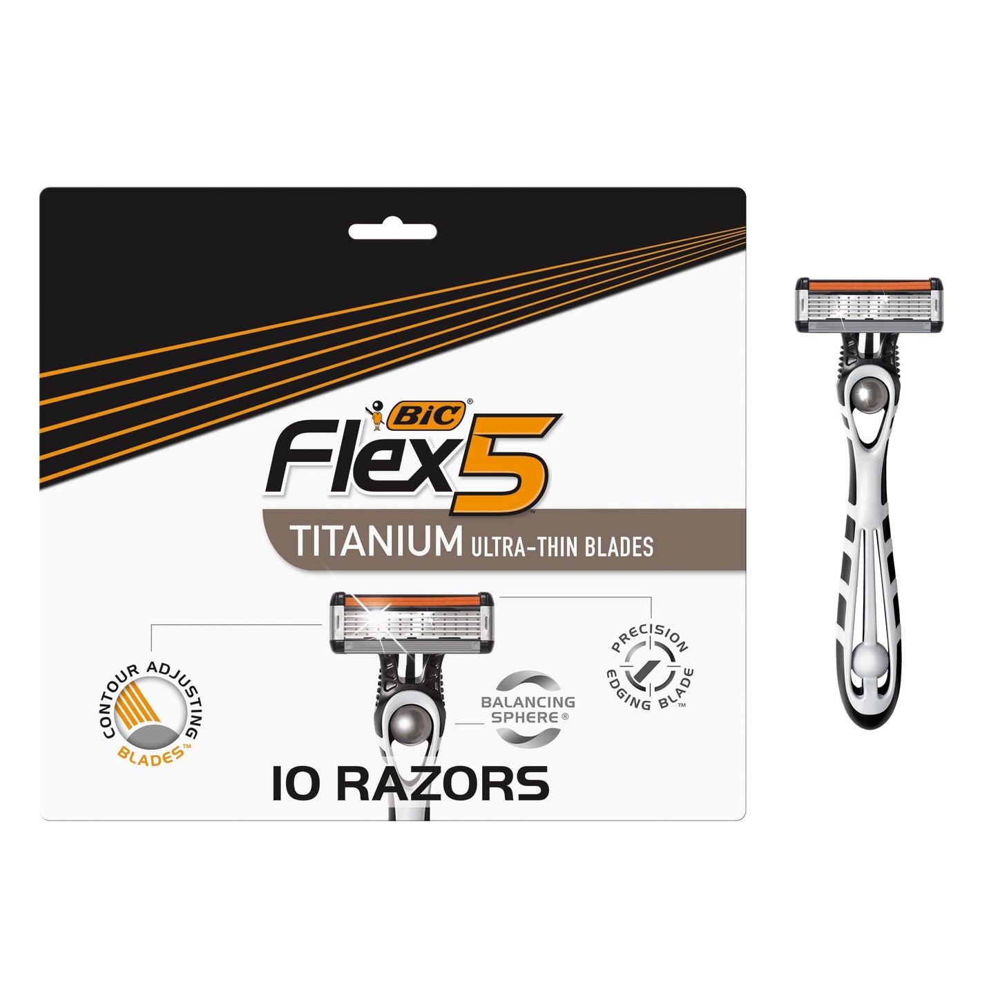 BIC Flex 5 Men’s Disposable 5-Blade Razors, Pivoting Head and Precision Edging Blade, Dorm Room Grooming Essential, 10-Pack Beauty and Personal Care BIC Default Title