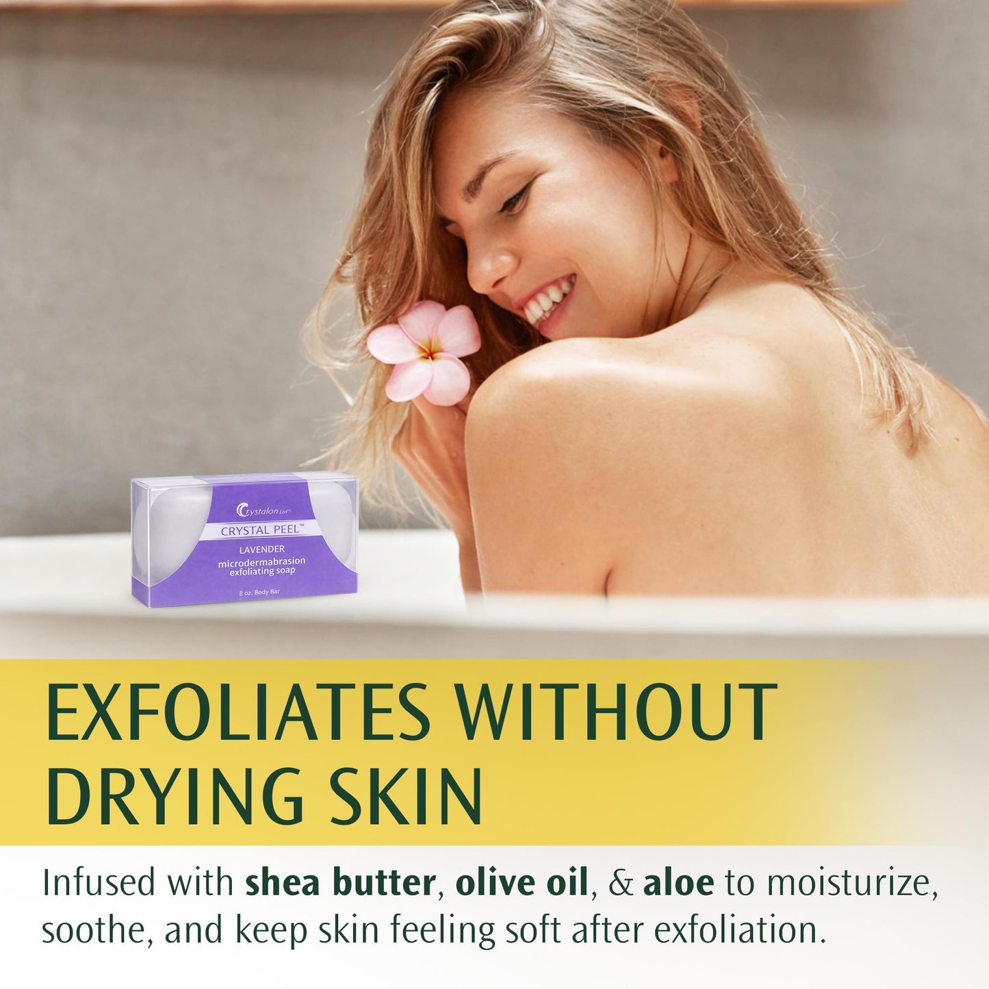 Exfoliating Bar Soap for Men & Women, Crystal Peel Luxury Microdermabrasion Hydrating & Exfoliating Body Soap Bar, Solid Magnesium Mineral Scrub Beauty & Personal Care Crystalon Crystal Peel