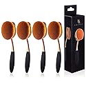 Large Rose Gold Foundation contour Round Toothbrush Oval Makeup Brushes 4pcs Beauty & Personal Care Yoseng