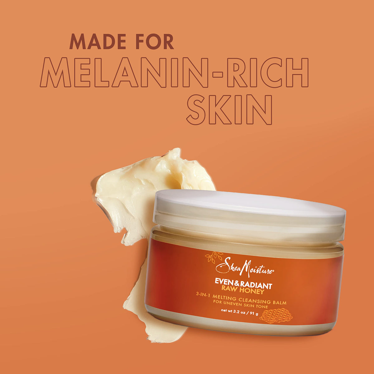 SheaMoisture Even and Radiant Face Cleanser For Uneven Skin Tone and Dark Spots 3-in-1 Cleansing Balm With Raw Honey 3.2 oz Beauty & Personal Care SheaMoisture