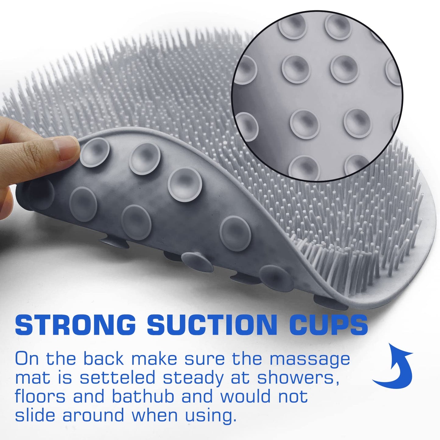 Shower Foot Scrubber Mat Back Washer Exfoliating Bath Wash Pad Wall Mounted Slip Suction Cups for Use in Cleaner Men and Women Beauty & Personal Care SZZYXD