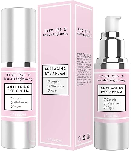 Anti Aging Eye Cream for Dark Circles, Eye Bags, Fine Lines, Puffiness. Best Anti Aging Eye Cream Moisturizer for Wrinkles, Crows feet, Puffy Eyes Beauty & Personal Care Kiss Red E
