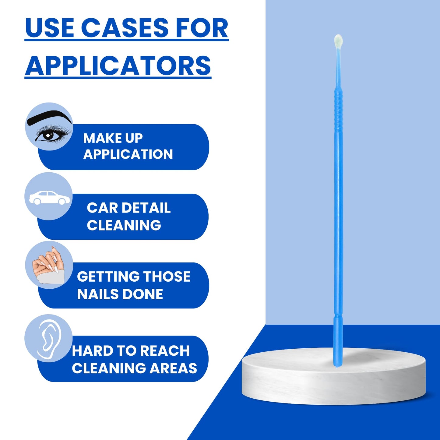 Disposable Micro Applicator Micro Brush for Makeup, Eyelash Extension, Lash and Mascara Application for Personal Care (100 Count (Pack of 1), Blue Beauty & Personal Care Genco Dental