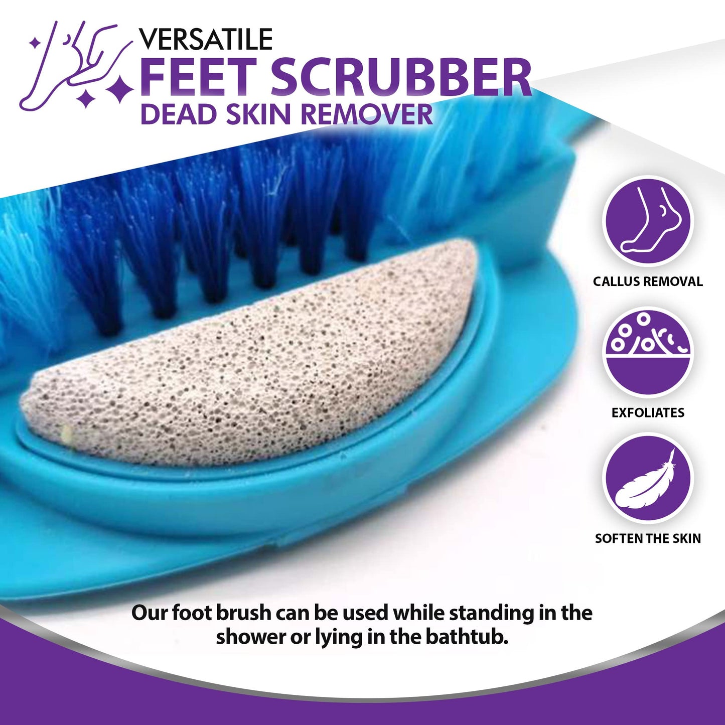 Mars Wellness Bath Scrubber and Foot Exfoliator - Feet Scrubber Dead Skin Remover - Shower Exfoliating with Foot Pumice Stone Beauty and Personal Care MARS WELLNESS