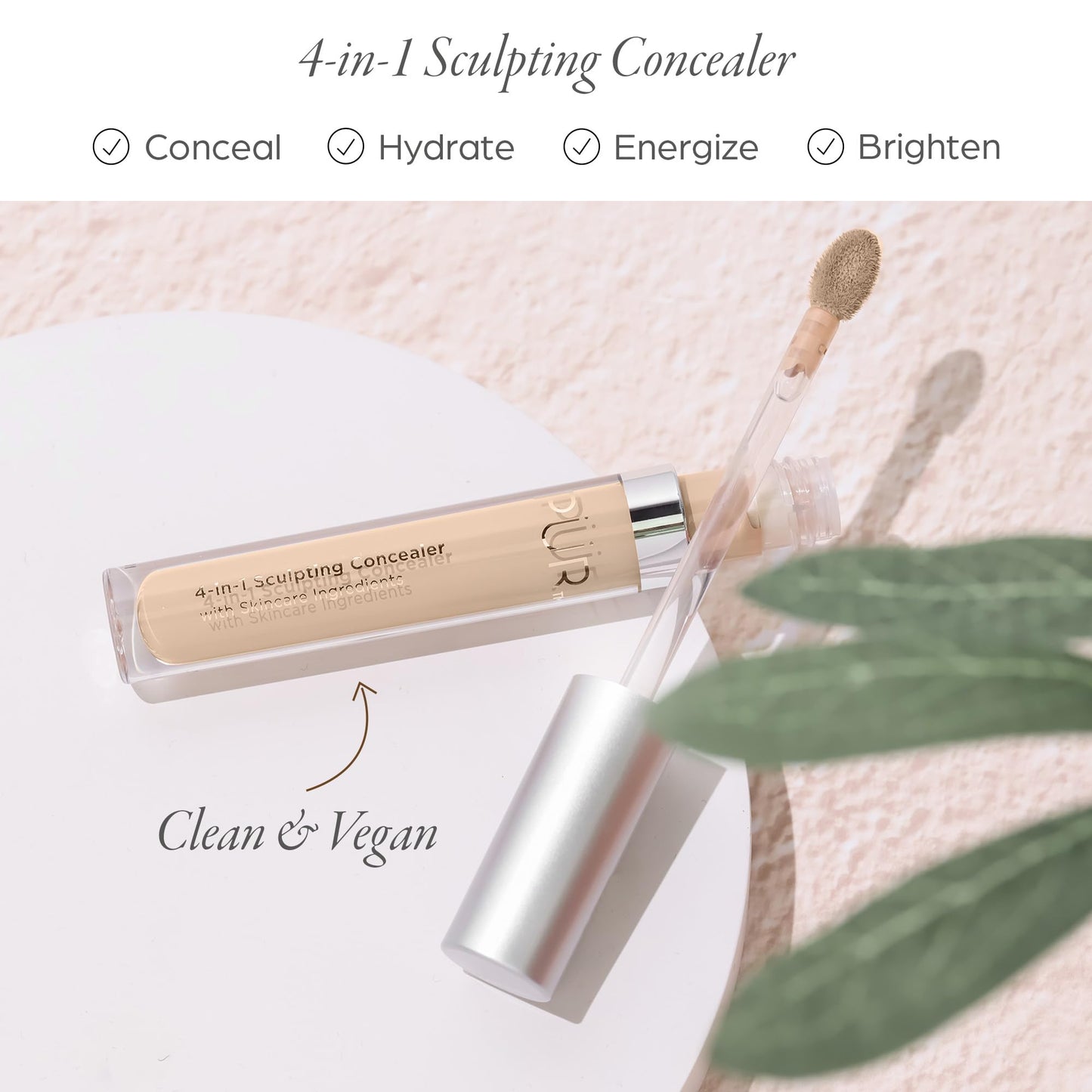 PÜR MINERALS 4-in-1 Sculpting Concealer for Women - Conceals, Brightens, Plumps & Corrects - Hydrating & Moisturizing Makeup Concealer with Medium Beauty & Personal Care PÜR MINERALS