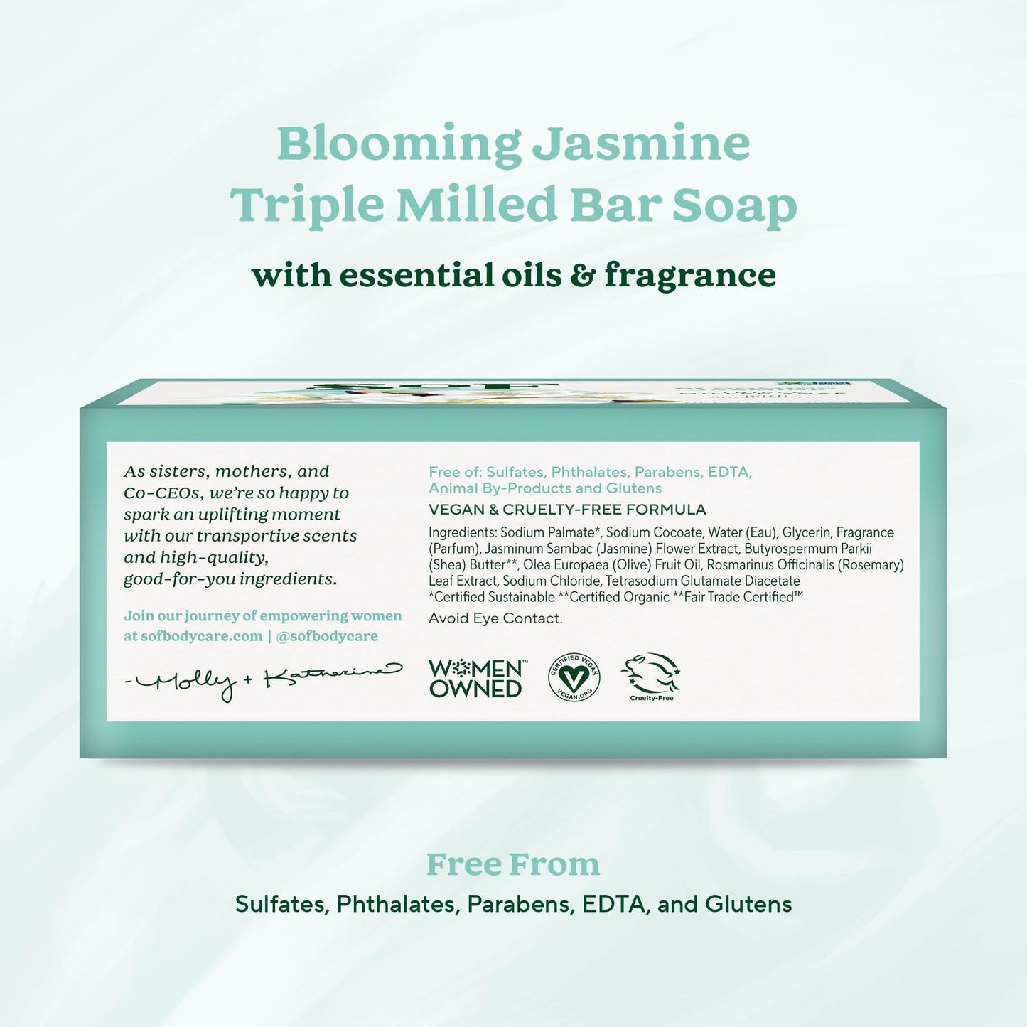 South Of France SoF Triple Milled Bar Soap - With Coconut Oil & Organic Shea Butter- Vegan & Non GMO- Free From Phthalates, Sulfates & Parabens Beauty & Personal Care South Of France