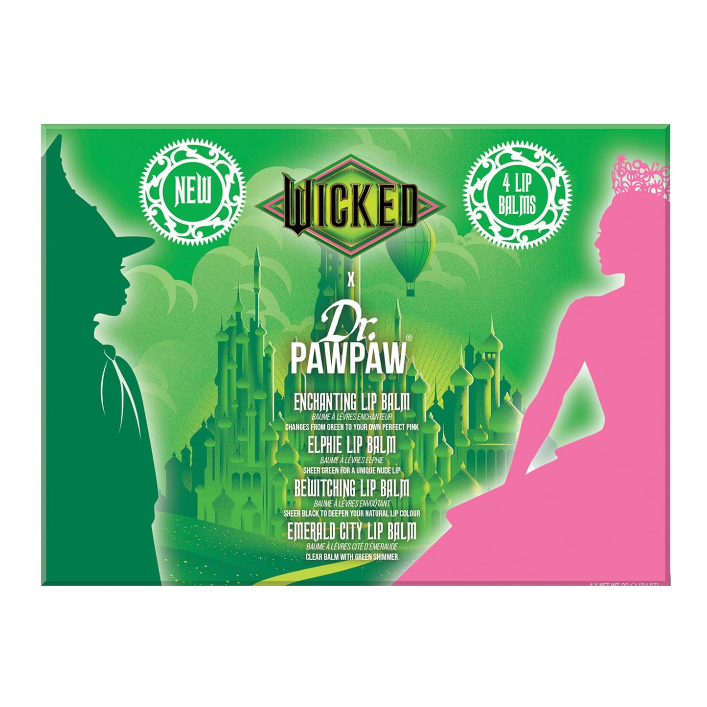 Dr. PawPaw Elphaba Wicked Balm Collection - Natural Lip Balm with Aloe Vera - Gluten Free Lip Moisturizer to Nourish, Soften and Hydrate - 4 pc Beauty and Personal Care Dr. PAWPAW ORIGINAL BALM