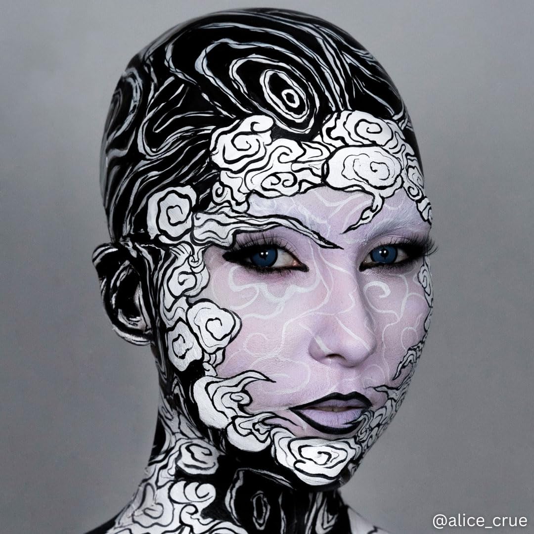 Mehron EDGE Face & Body Paint| Professional Water-Activated Face Paint Makeup | Made in the USA | For Cosplay, Halloween, & SFX (Black) Beauty & Personal Care Mehron
