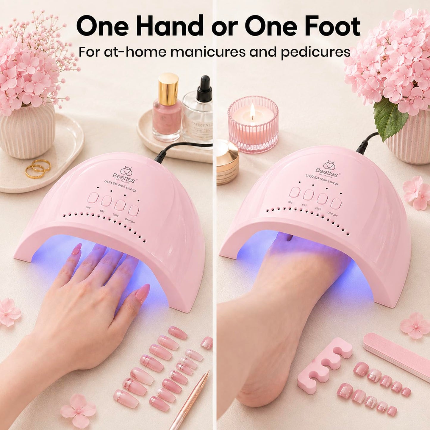 Beetles UV Nail Lamp - LED Nail Lamp with 3 Timer 30/60/120s UV Light for Gel Nails Smart Sensor Nails Dryer for Fast Curing Gel Polish Top Coat Beauty and Personal Care beetles Gel Polish
