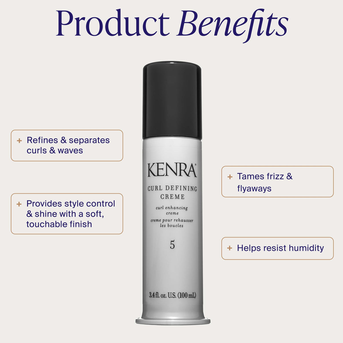 Kenra Professional Curl Defining Crème 5 | Texture Enhancing Styler | Tames Frizz & Flyaways | Refines and Seperates Curls & Waves | Helps Resist
