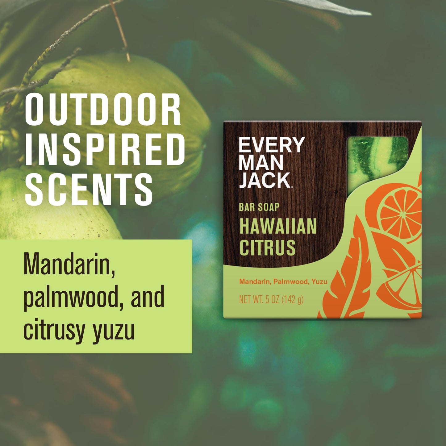 Every Man Jack Cold Processed Mens Bar Soap - Hawaiian Citrus Scent - Deeply Cleans & Hydrates w/Naturally Derived Ingredients - (3 Pack) Beauty & Personal Care Every Man Jack