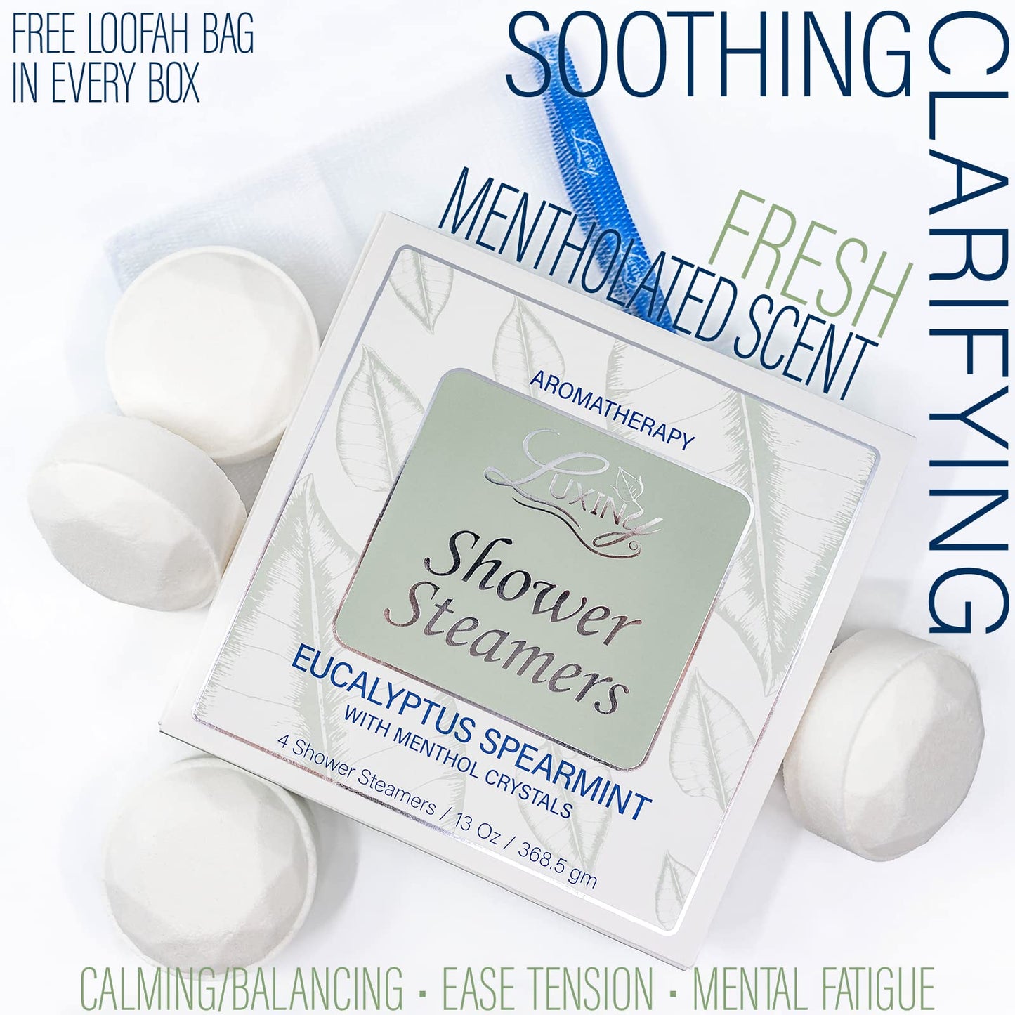 Eucalyptus Shower Steamer Aromatherapy in Your Shower, American Made by Luxiny, Shower Bomb Tablets Melt to Release a Vapor for Natural Stress Relief… Beauty & Personal Care Luxiny