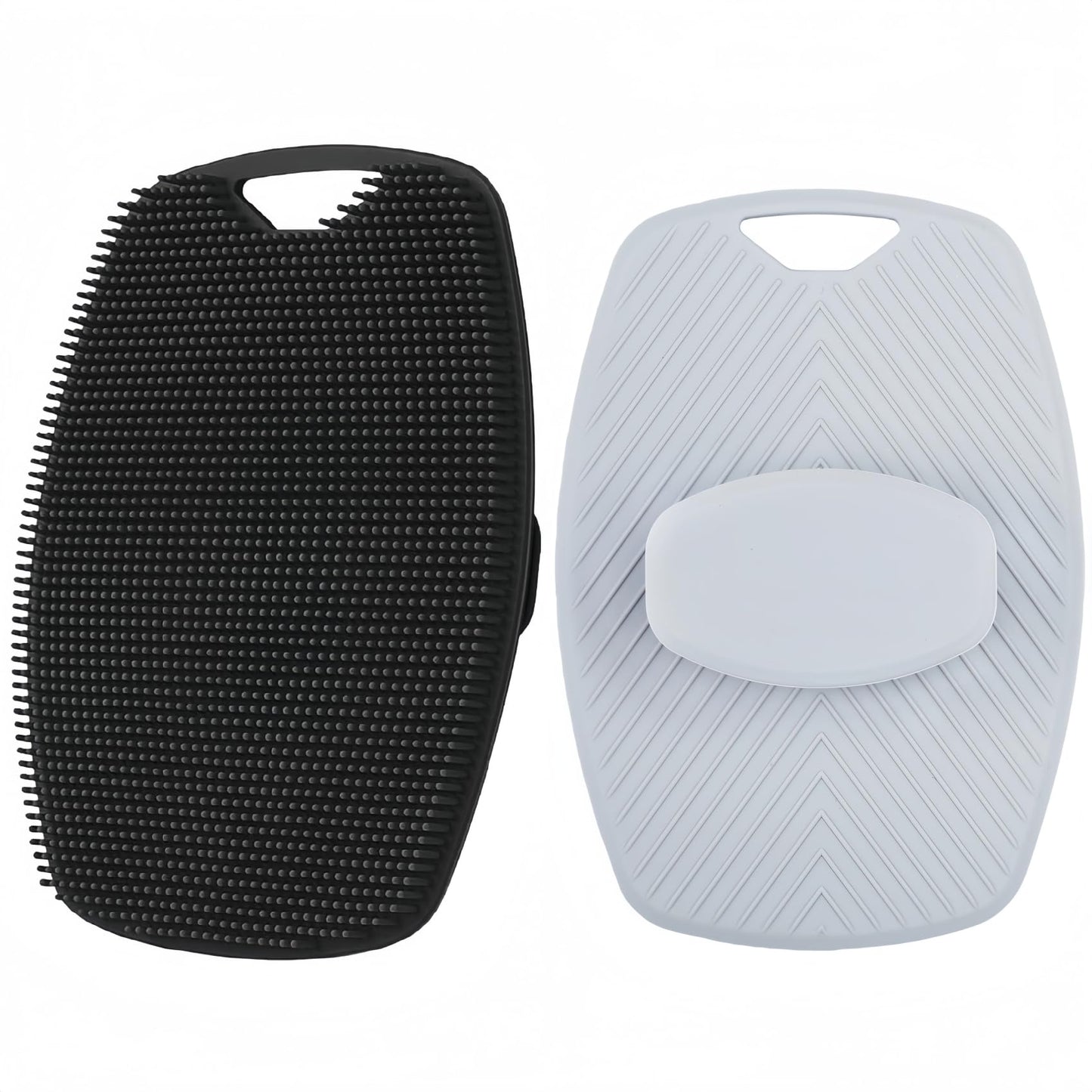 2 Pack Silicone Body Scrubber, Highly Elastic Bristles Handheld Brush for Shower, Lather Well and Gentle Exfoliating, Makes Skin Smooth, for Women Beauty and Personal Care Jopplim