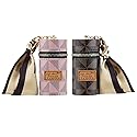 Adorila 2 Pack Lipstick Organizer, Leather Lip Gloss Bag with Keychain, Portable Mini Lipstick Case for Purse (Brown, Pink) Beauty & Personal Care Adorila