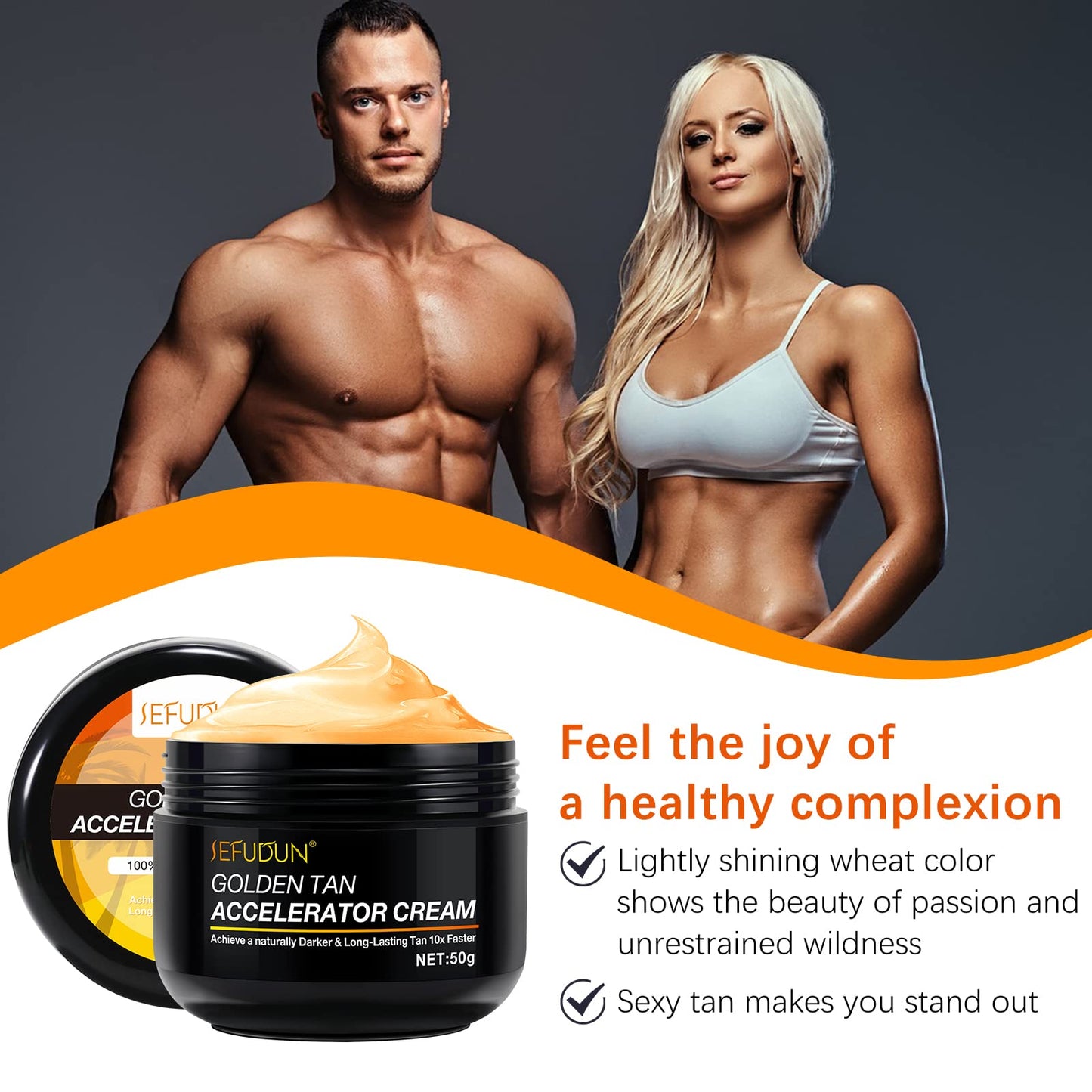 Tanning Gel Cream, 50g Sun Tanning, Soft Brown Intensive Tanning Gel, Tanning Accelerator Cream, Natural Tan Skin with Soft Brown Tanning Lotion Beauty & Personal Care Mcukv
