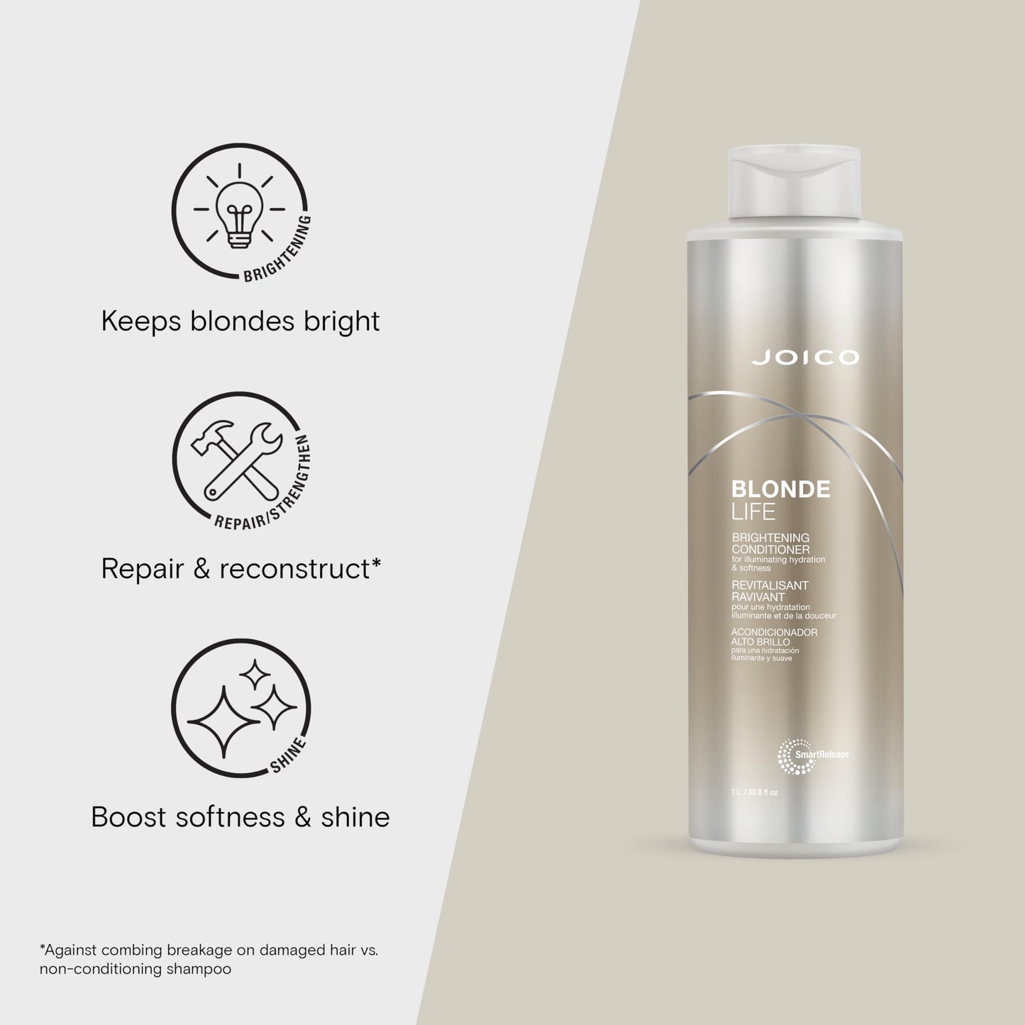Joico Blonde Life Brightening Conditioner | For Blonde Hair | Illuminate Hydration & Softness | Add Softness & Smoothness | Sulfate Free | With Monoi Beauty & Personal Care Joico