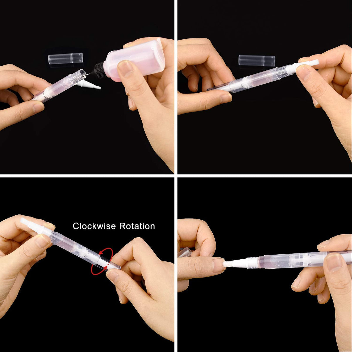 Awpeye 30Pack 3ML Transparent Twist Pens, Empty Nail Oil Pen Brush Cosmetic Lip Gloss Container Applicators Beauty & Personal Care Awpeye