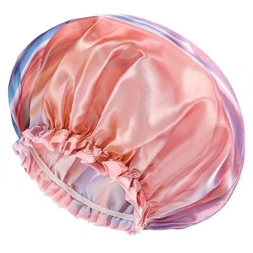 mikimini 2 Pack Waterproof Shower Caps - Reusable and Washable - Pink Fashionable Shower Caps for Women and Girls - Medium Size - Perfect for Kids Beauty & Personal Care mikimini