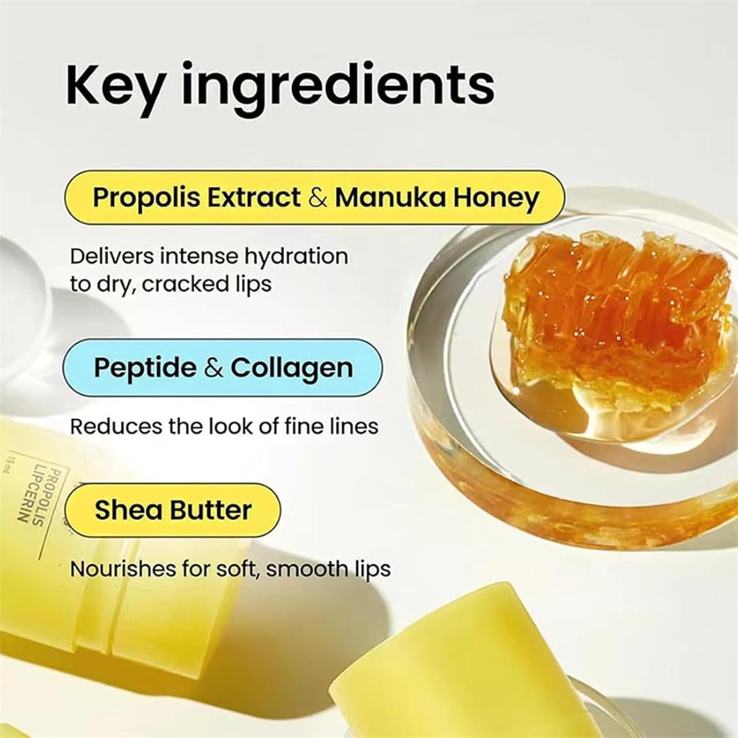Honey Moisture Deep Nourishing Lip Balm, Honey Lip Balm, Moisture Lip Balm, Deep Nourishing Repair Soft Lips Daily Moisturizing Lip Balm, Honey Beauty and Personal Care LSQYLX