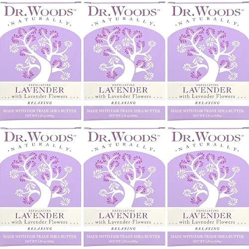 Dr. Woods Exfoliating Lavender Bar Soap with Organic Shea Butter, 5.25 oz (Pack of 6) Beauty & Personal Care Dr. Woods