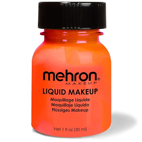 Mehron Makeup Liquid Makeup | Face Paint and Body Paint Perfect for Halloween, Cosplay I Air Brush Compatible Body Paint (1 oz) (Glow Orange) Beauty & Personal Care Mehron