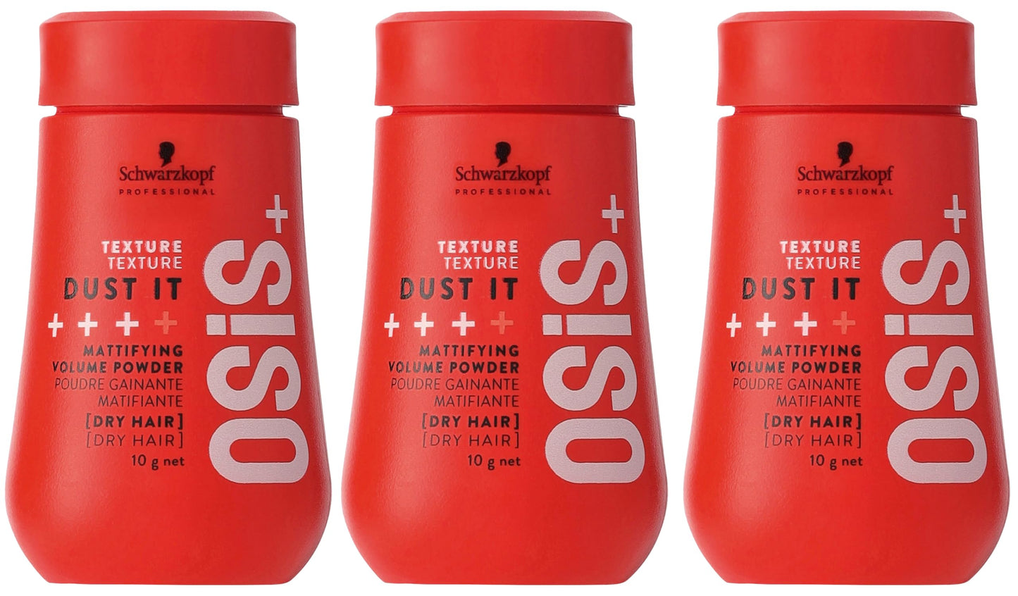 OSiS+ Dust It, 0.35 oz (3 Pack) - Mattifying and Texturizing Volume Powder - Long-Lasting Hold, Strong Control and Separation for Different Hair Beauty & Personal Care OSiS+