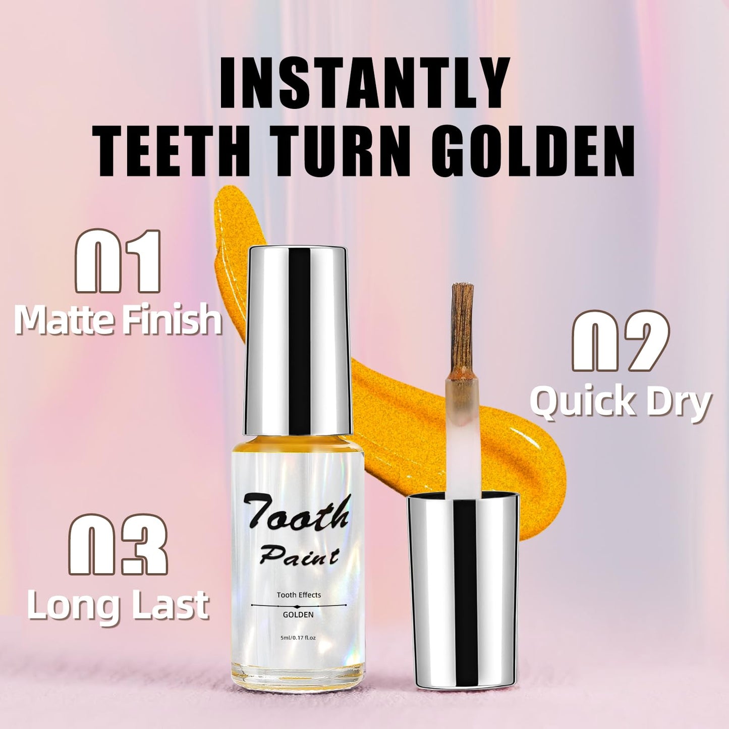 Gold Tooth Paint, Temporary Gold Out Tooth Makeup, Quick Dry & Realistic, No Streak, Perfect for Creating Golden Teeth SFX & Pirate Teeth Makeup Beauty & Personal Care VPCRT6