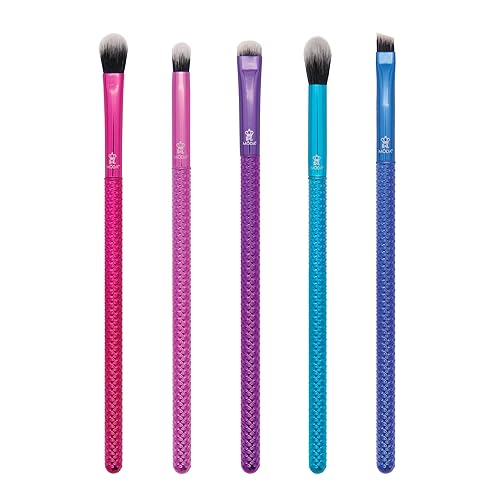 MODA Pro 5pc Deluxe Eye Makeup Brush Kit, Includes - Shader, Crease, Detail, Smudger, and Liner Brushes (Multi-Colored Metallic) Beauty & Personal Care MODA