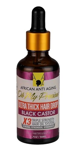 African Anti Aging Oh My Precious Ultra Thick Hair Drop Black Castor 1.7 oz (Pack of 2) Beauty & Personal Care African Anti Aging