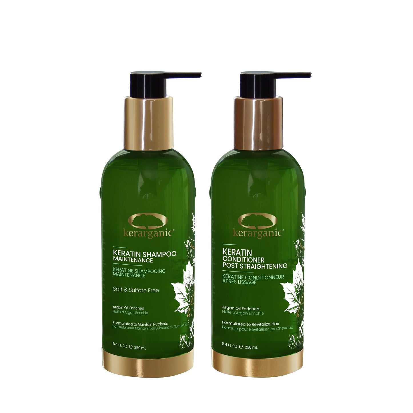 Kerarganic Keratin Shampoo Maintenance +Conditioner Post-Straightening Premium Set 250ml/8.4floz Beauty & Personal Care KERARGANIC