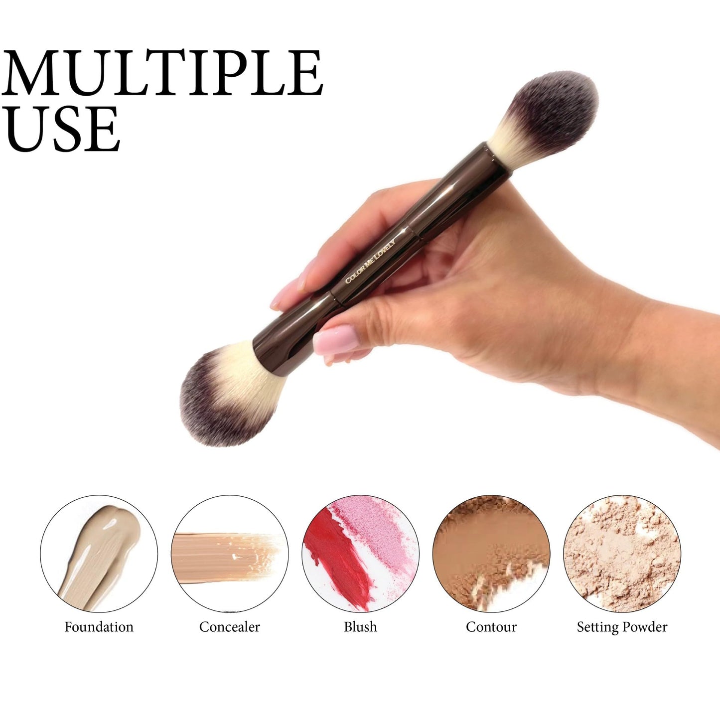 COLOR ME LOVELY Makeup Blending Brush, Double-Sided, Synthetic Bristles Beauty & Personal Care COLOR ME LOVELY
