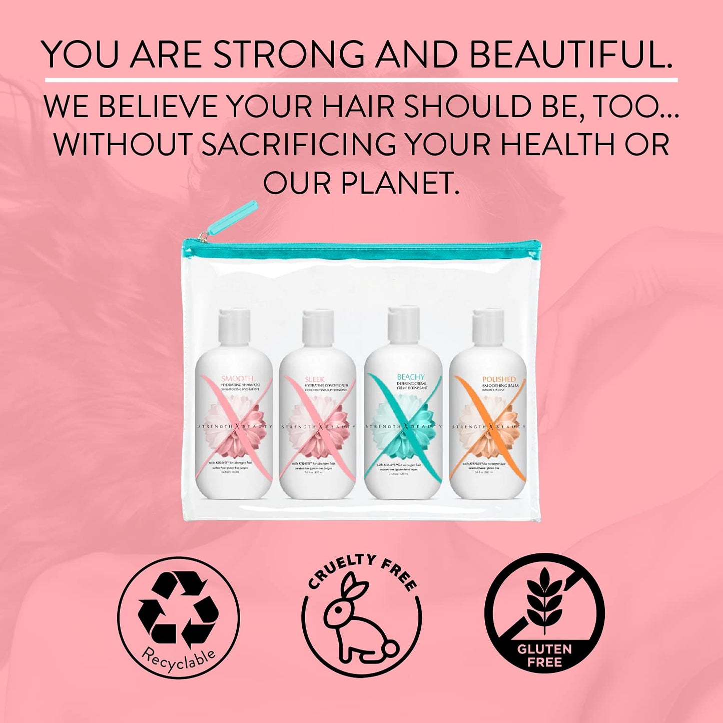 Strength x Beauty 4 Pc. Beachy Kit | Thick, Coarse or Curly Hair Beauty & Personal Care Strength x Beauty