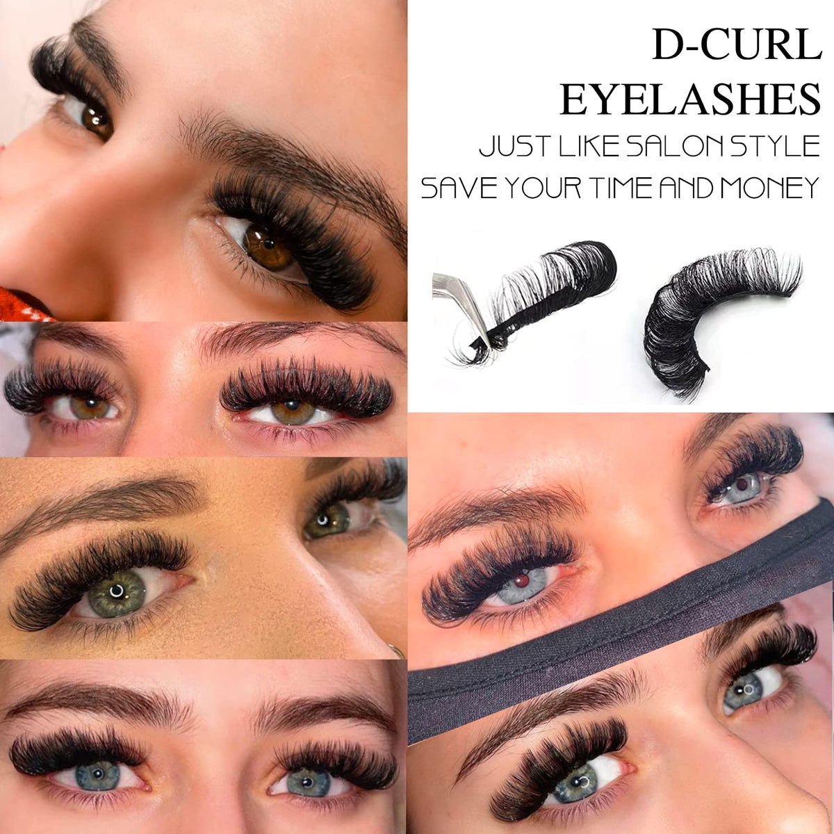 3d Russian Strip Lashes, D Curl Lash Strips, Natural False Lashes Mink, NaturalWispies Mink Eyelashes, Wispy Fake Lashes, Faux Mink Eyelashes Natural Beauty & Personal Care royaomis