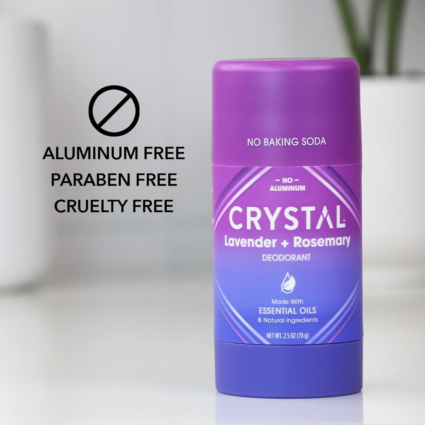 Crystal Deodorant Magnesium Solid Stick Natural Deodorant, Lavender + Rosemary, 2.5 oz (Pack of 2) Beauty and Personal Care Crystal Essence